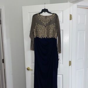 Elegant black  and Gold Evening Gown